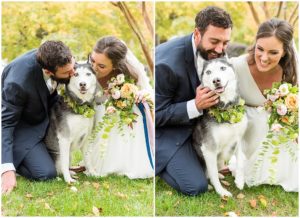 Wedding portrait with pet