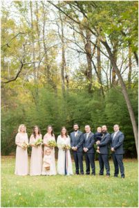 Wedding party navy and blush