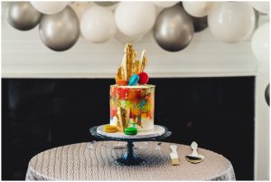 modern colorful wedding cake