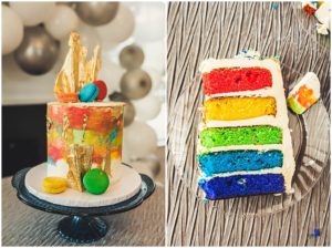 rainbow wedding cake